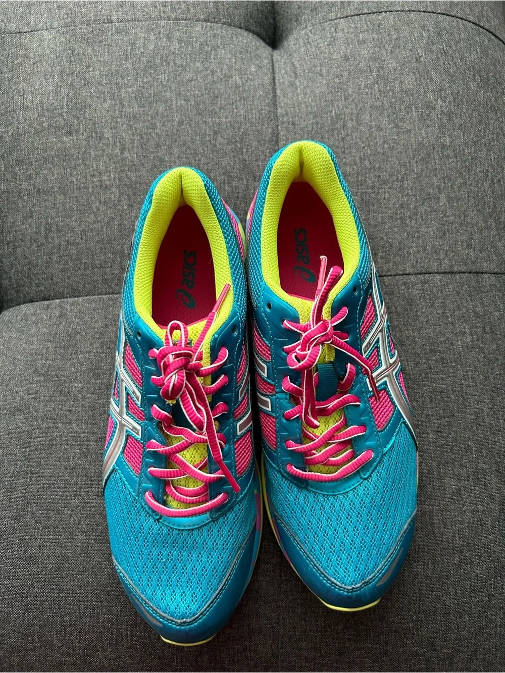 ASICS Women’s Teal, Pink and Yellow Running Sneakers